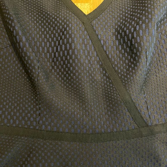 Trina Turk Navy Blue Fit and Flare Dress Cutout Back - Picture 4 of 5